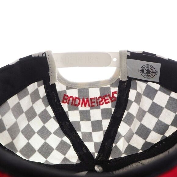 Budweiser Racing Vintage 90s NASCAR Checkerboard Snapback Hat OS - Picture 6 of 7